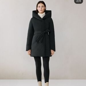 Soia & Kyo Black Belted Hooded Puffer Coat